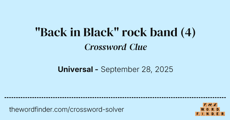 "Back in Black" rock band crossword clue image