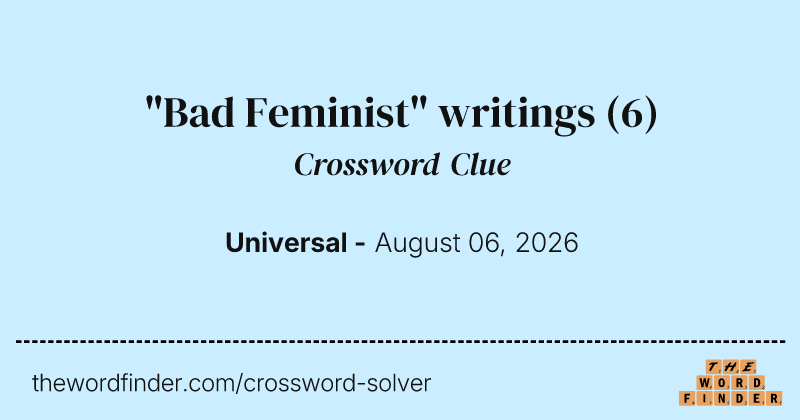 "Bad Feminist" writings crossword clue image