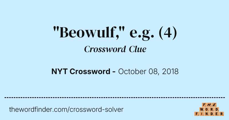 "Beowulf," e.g. crossword clue image
