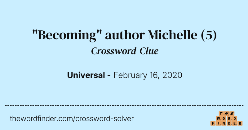 "Becoming" author Michelle crossword clue image