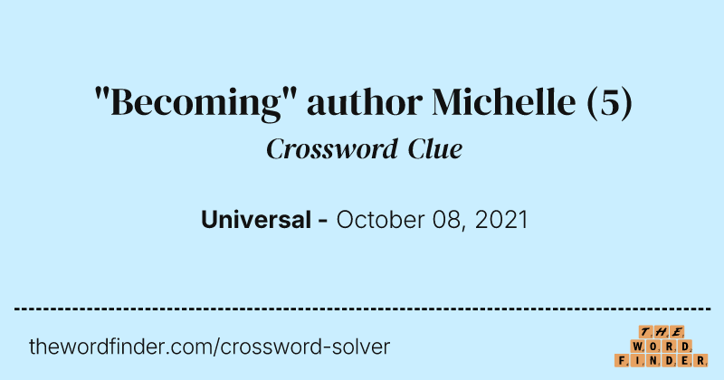 "Becoming" author Michelle crossword clue image