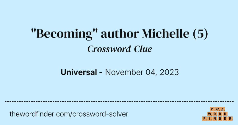 "Becoming" author Michelle crossword clue image