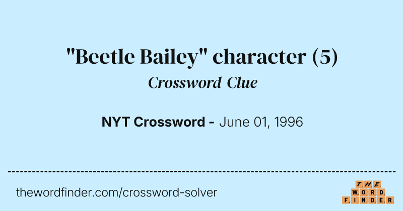 "Beetle Bailey" character crossword clue image