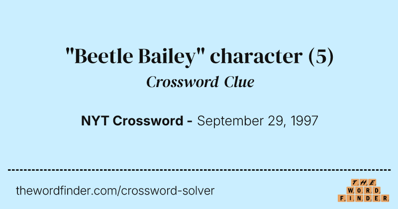 "Beetle Bailey" character crossword clue image