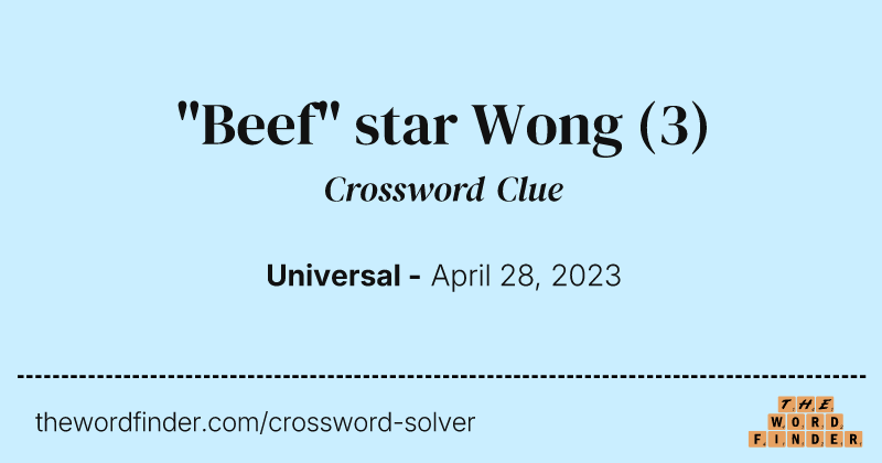 "Beef" star Wong crossword clue image