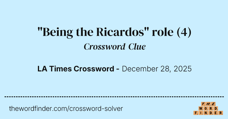 "Being the Ricardos" role crossword clue image