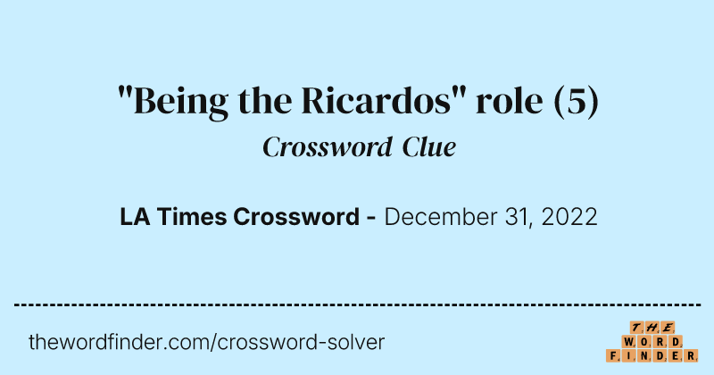 "Being the Ricardos" role crossword clue image