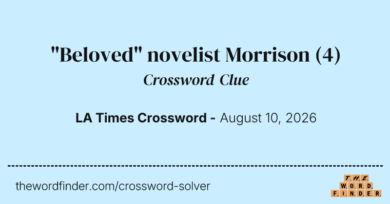 "Beloved" novelist Morrison crossword clue image