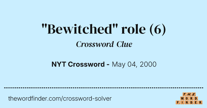 "Bewitched" role crossword clue image