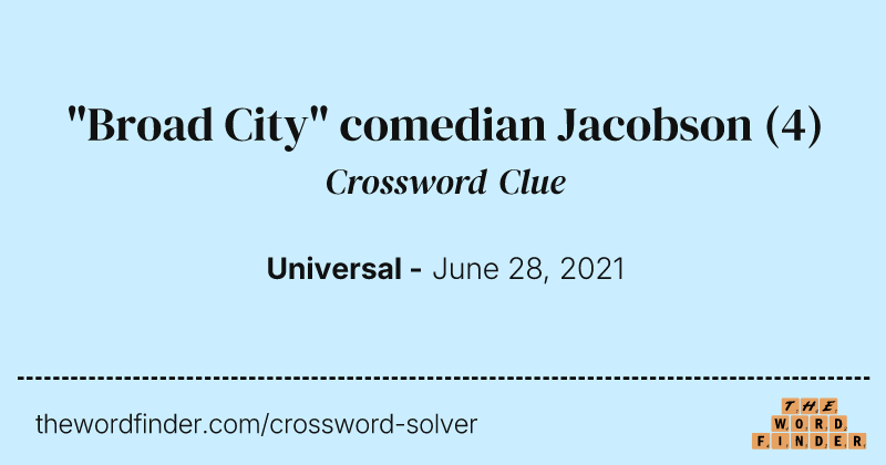 "Broad City" comedian Jacobson crossword clue image