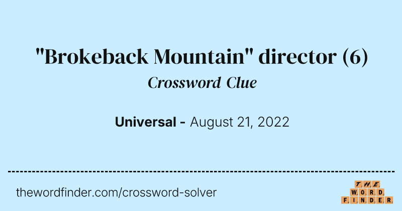 "Brokeback Mountain" director crossword clue image