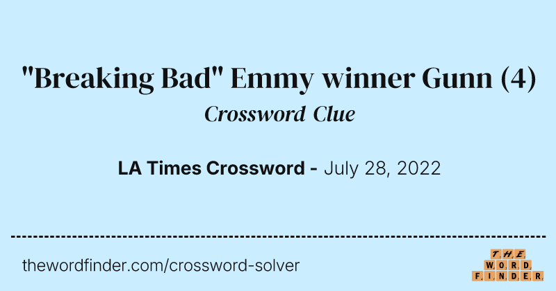 "Breaking Bad" Emmy winner Gunn crossword clue image