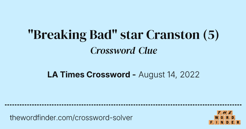 "Breaking Bad" star Cranston crossword clue image