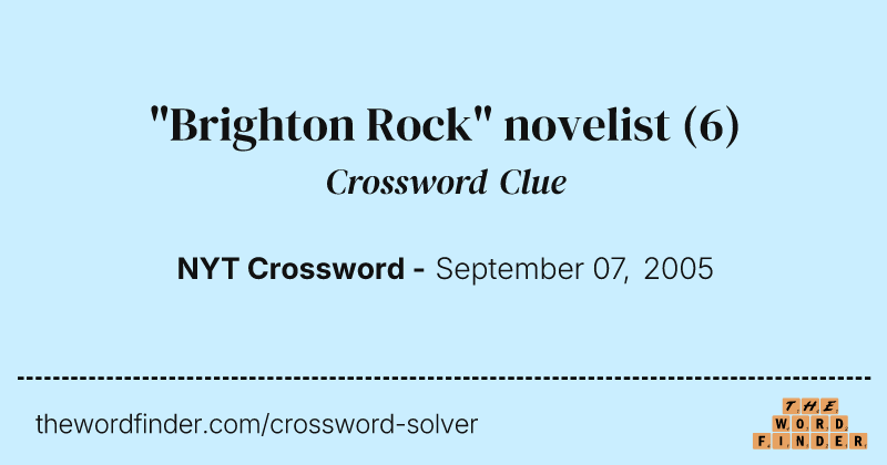 "Brighton Rock" novelist crossword clue image