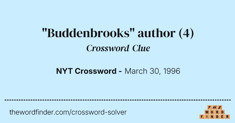 "Buddenbrooks" author crossword clue image
