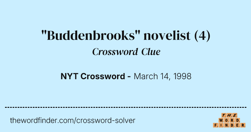 "Buddenbrooks" novelist crossword clue image