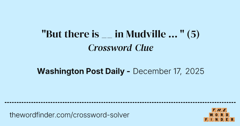 "But there is __ in Mudville ... " crossword clue image
