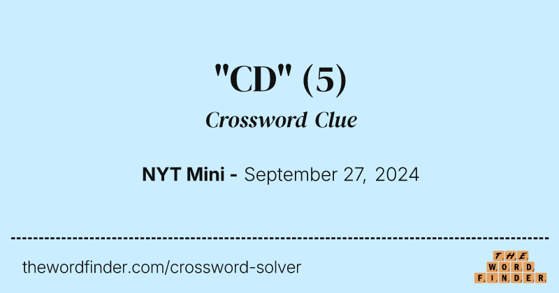 "CD" crossword clue image