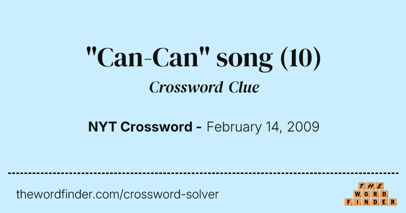 "Can-Can" song crossword clue image