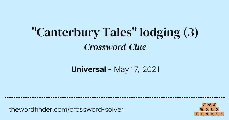 "Canterbury Tales" lodging crossword clue image