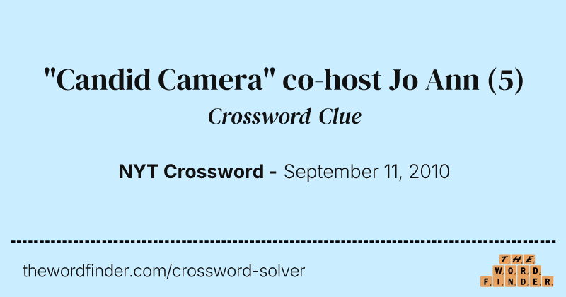 "Candid Camera" co-host Jo Ann crossword clue image