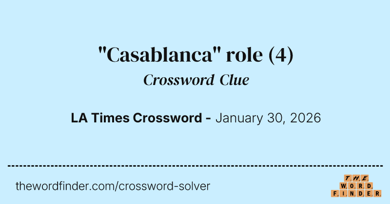 "Casablanca" role crossword clue image