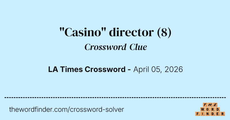 "Casino" director crossword clue image