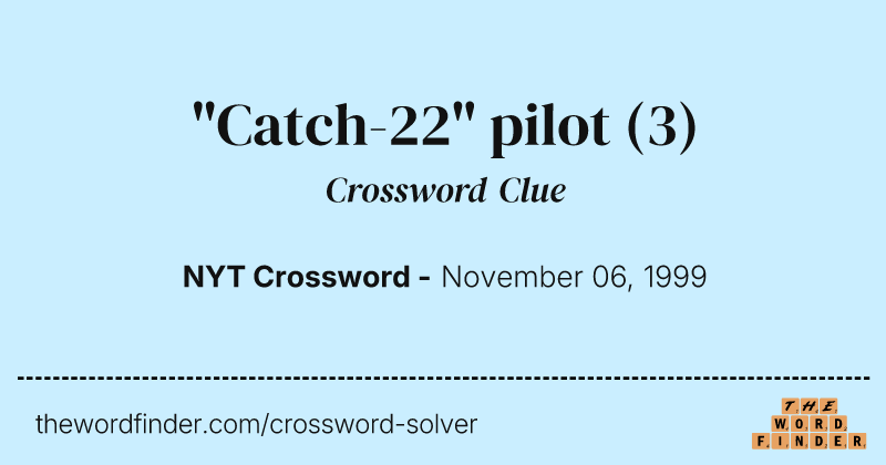 "Catch-22" pilot crossword clue image