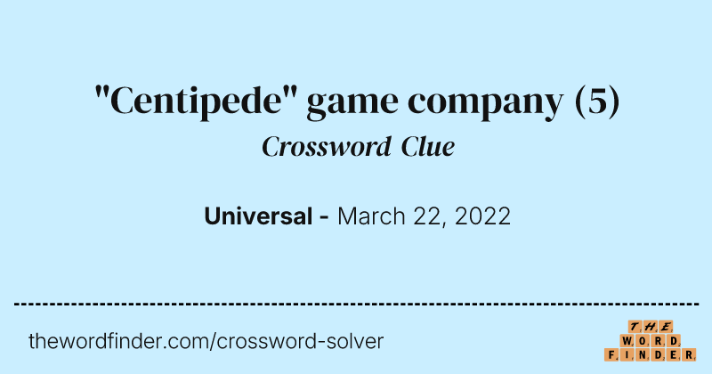 "Centipede" game company crossword clue image