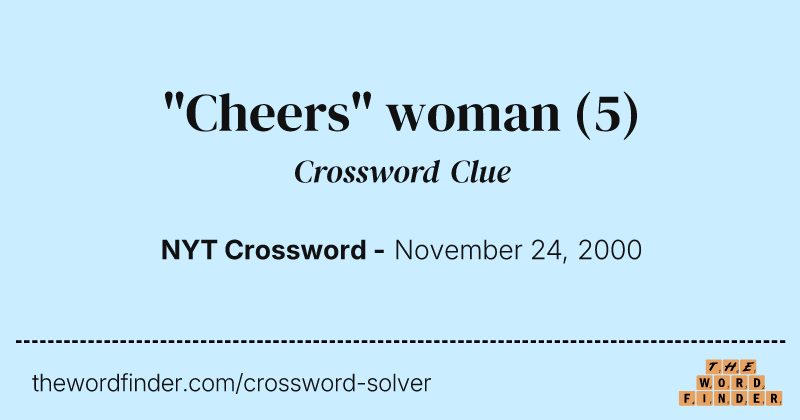 "Cheers" woman crossword clue image