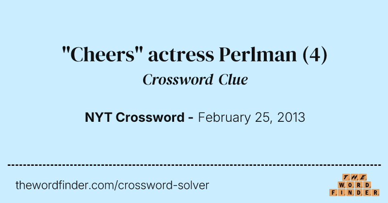 "Cheers" actress Perlman crossword clue image