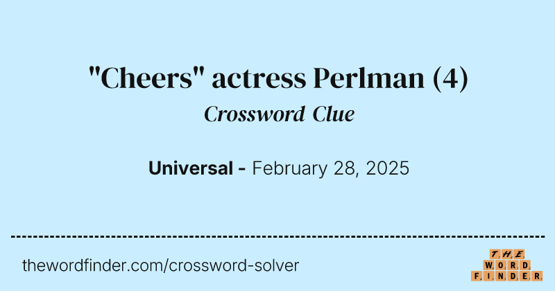 "Cheers" actress Perlman crossword clue image