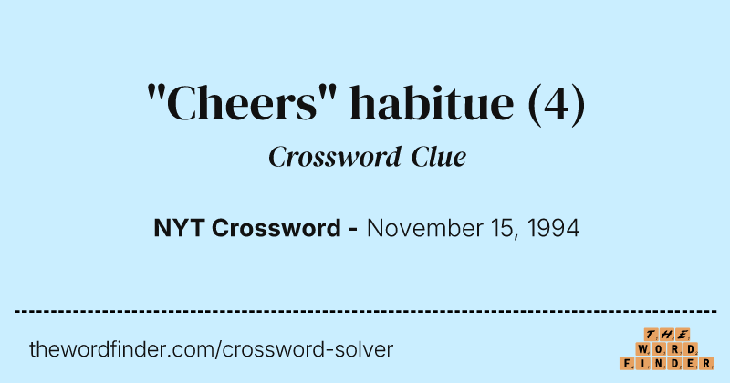 "Cheers" habitue crossword clue image