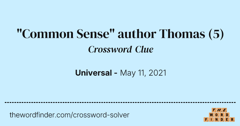 "Common Sense" author Thomas crossword clue image