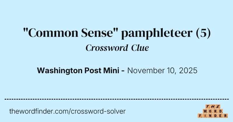 "Common Sense" pamphleteer crossword clue image