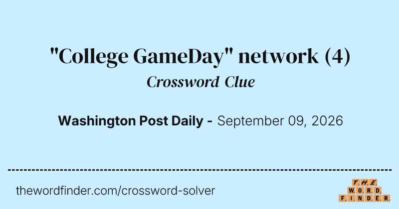 "College GameDay" network crossword clue image
