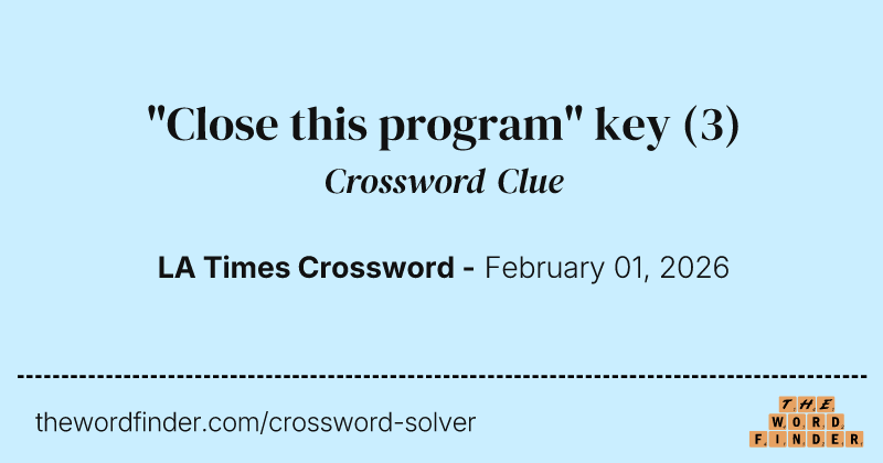 "Close this program" key crossword clue image