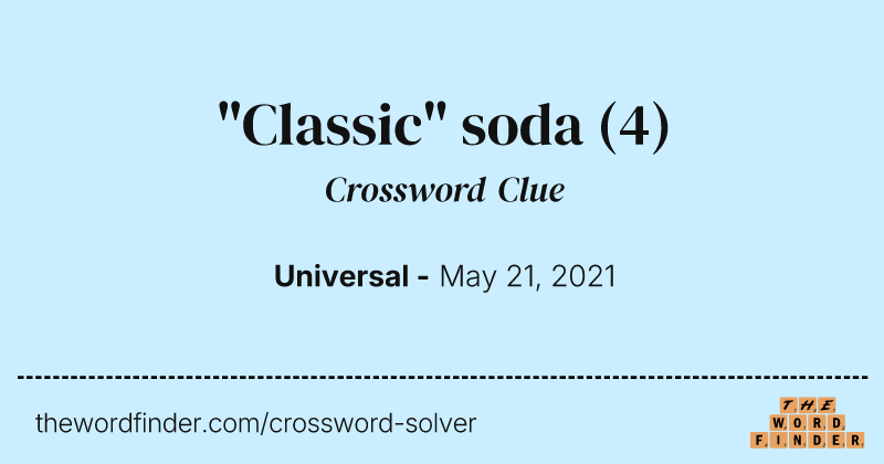 "Classic" soda crossword clue image