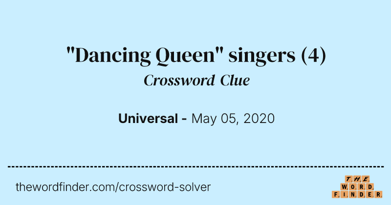 "Dancing Queen" singers crossword clue image