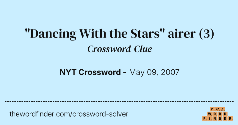 "Dancing With the Stars" airer crossword clue image