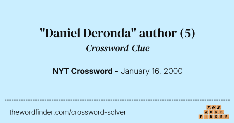 "Daniel Deronda" author crossword clue image