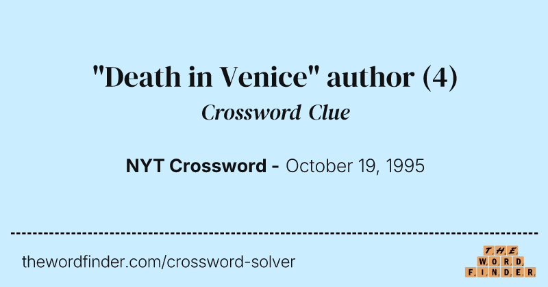 "Death in Venice" author crossword clue image