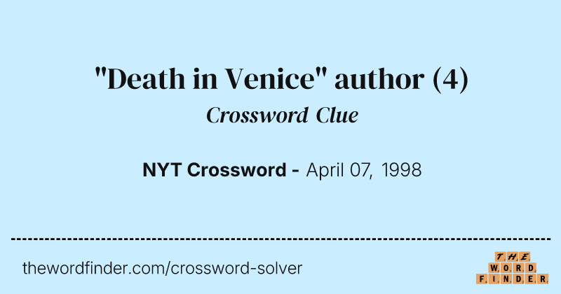 "Death in Venice" author crossword clue image