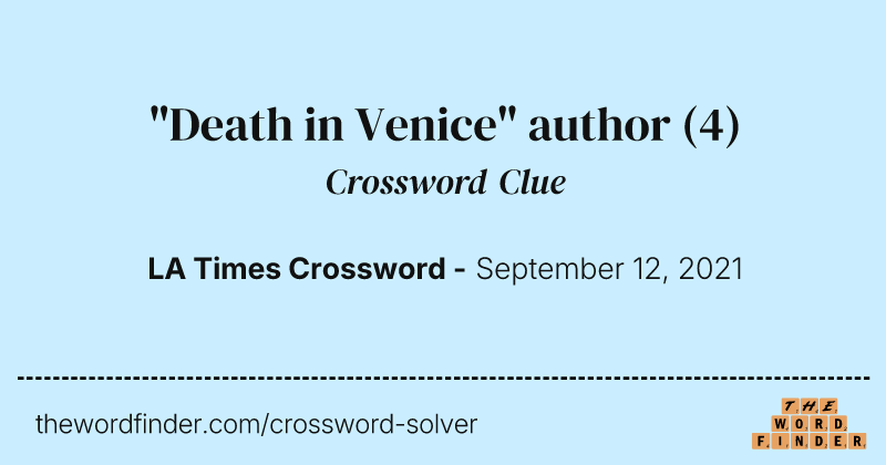 "Death in Venice" author crossword clue image