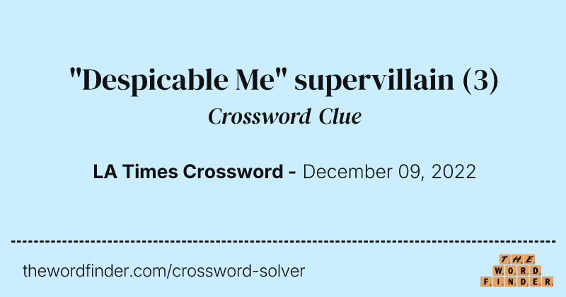 "Despicable Me" supervillain crossword clue image