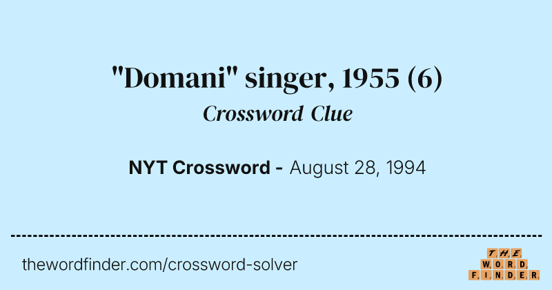 "Domani" singer, 1955 crossword clue image