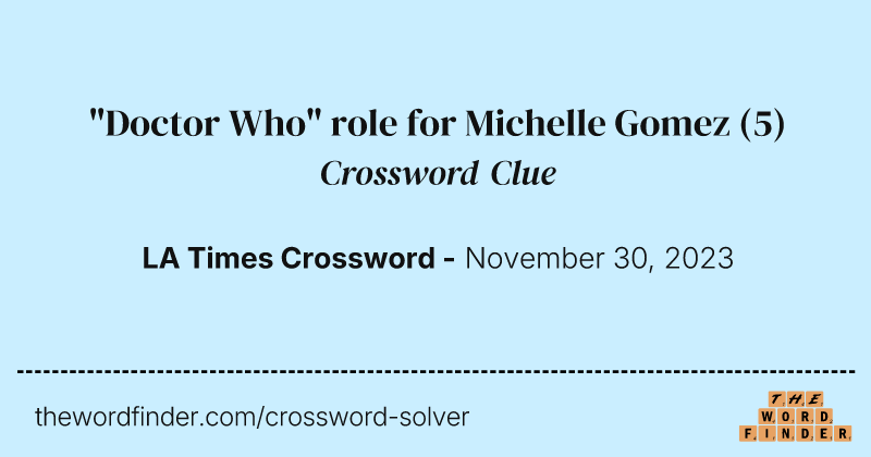 "Doctor Who" role for Michelle Gomez crossword clue image
