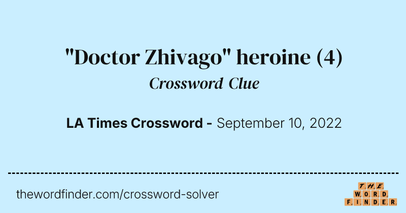 "Doctor Zhivago" heroine crossword clue image