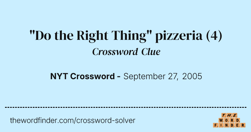 "Do the Right Thing" pizzeria crossword clue image