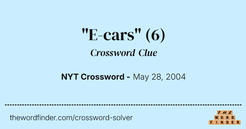 "E-cars" crossword clue image